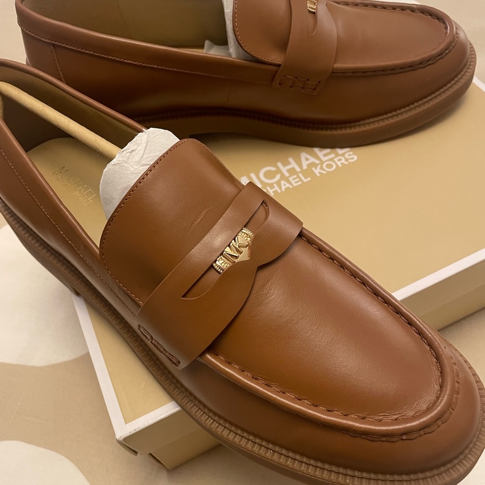 COPY - Michael Kors Brown Leather Slip-On Loafers